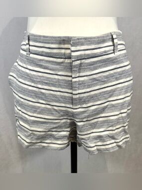 Khakis by Gap blue and white nautical striped cotton chino shorts size 16